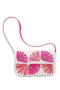 Sacs à bandoulière brodés de perles de couleur blanche et rouge, style fait main, sacs à main avec broderie de perles colorées - Product Image 4