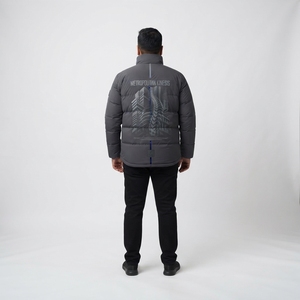 Veste matelassée en duvet d'oie pour homme, en nylon micro-ripstop, durable, imperméable, coupe-vent et respirante, style streetwear, avec encre silicone, vente en gros OEM - Product Image 2