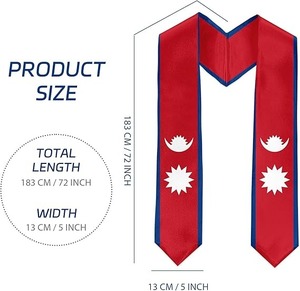 Estola de satén para graduación - Bufanda de graduación de 72 pulgadas con diseño de bandera nacional, tipo de tela: satén - Product Image 4