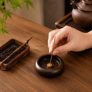 Handmade Wooden Incense Holder Stick Burner Natural Walnut Wood Ash Catcher Aromatherapy <b>Home</b> Decorative Meditation Accessories - Product Image 1