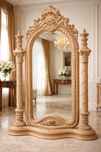 Commode en bois sculptée à la main de style européen de luxe, armoire de rangement classique pour chambre à coucher - Product Image 2