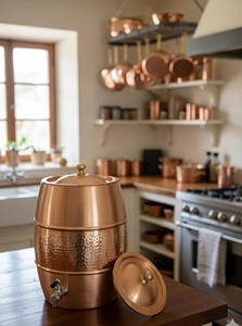 Round Shape Copper Water Dispenser Classic Style Copper Water Dispenser Smooth Finish Wholesale Price Copper Water Dispenser - Product Image 4