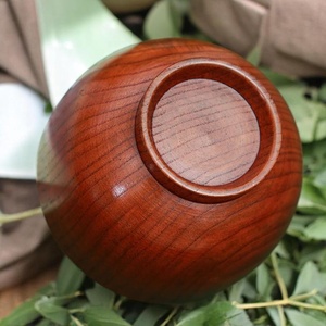 Bol de service en bois avec finition huile naturelle, finition cire d'abeille, finition polie, finition lisse - Product Image 5