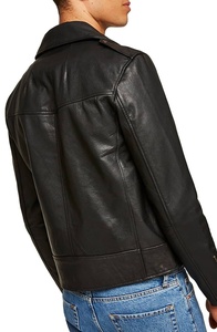 Unisex Premium Genuine Leather <b>Racer</b> <b>Jacket</b> Slim Fit Stand Collar Vintage Distressed Motorcycle Streetwear Windproof Breathable - Product Image 5