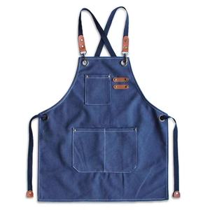 Delantal de Cocina de Algodón de Alta Calidad con Logotipo Personalizado, Delantal de Lona Ajustable para Chef, Barista, Barbacoa, Jardín, Delantales Bordados de Sarga - Product Image 4