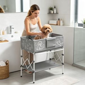 Vasca da Bagno Portatile in Legno per la Toelettatura di Cani e Gatti, per Pulizia degli Animali all'Aperto - Product Image 3