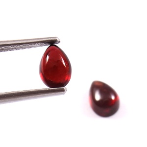 Lote al por mayor de cabujones de granate rojo natural de 5x7mm, forma de pera, parte trasera plana, calibrados, piedras sueltas para fabricación de joyas. - Product Image 3