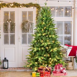 Albero di Natale Preilluminato Unico da 2,13 m con 1692 Punte di Rami, 450 LED Bianco Caldo, Materiale PE PVC, Supporto in Metallo, Luci di Natale 2022 - Product Image 2
