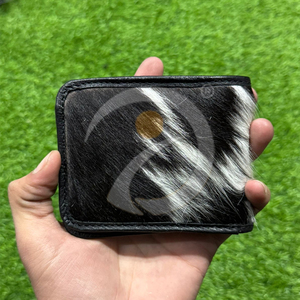 Top Selling Handmade Genuine Fur <b>Wallet</b> Mens <b>Compact</b> Leather Organizer With Natural Cowhide Pattern - Product Image 3