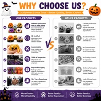 12 pièces Nouveauté transfrontalière Halloween Squishy en forme de boulette de riz, doux, non collant, excellent rebond, anti-stress