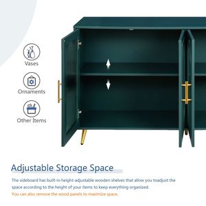 Soporte de TV Ajustable de Madera para Televisores de 65+ Pulgadas, Mueble de Almacenamiento con Estantes Ajustables, Consola de TV para Sala de Estar y Dormitorio - Product Image 6