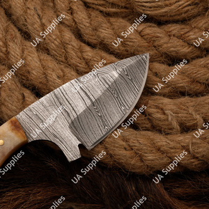 Cuchillo de bolsillo EDC mini de 3 pulgadas hecho a mano de acero de Damasco con mango de cuerno de carnero para camping, supervivencia al aire libre, caza multiusos y bricolaje - Product Image 5