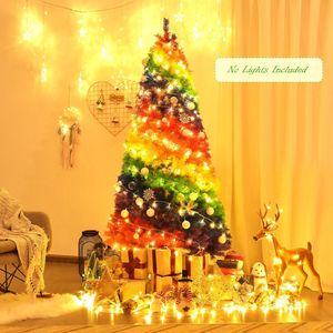 Albero di Natale Tradizionale di 2,1 Metri con Foglie Artificiali Pieghevoli e Supporto in Metallo - Product Image 3