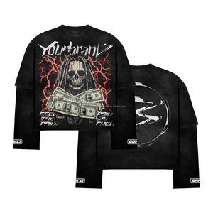 Camiseta de Hombre de Estilo Vintage con Lavado Ácido, Camiseta Desgastada con Lavado Ácido, Fabricante de Ropa, Camiseta de Estilo Urbano para Hombre - Product Image 3