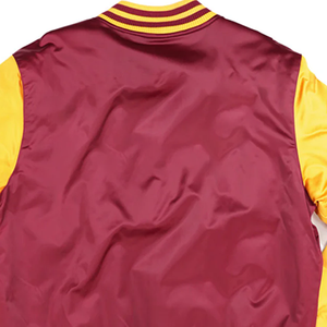 Blouson Bomber Unisexe Shaw University Bears Coupe Slim Col en V Marron & Or Satiné Imperméable Réversible Essentiel Streetwear - Product Image 6