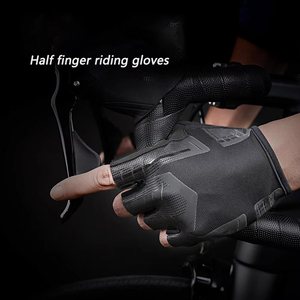 Manufacturer Custom <b>Half</b> Finger Cycling Gloves Non <b>Slip</b> Leather Gel Foam Padded Motorcycle Racing Gloves Gym Gloves for Men - Product Image 3