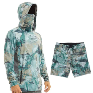 Máscara Facial con Capucha, Diseño Sólido, para Pesca, 100% Poliéster, Mangas Largas, Secado Rápido, Protección UPF 50, Resistente al Viento - Product Image 1