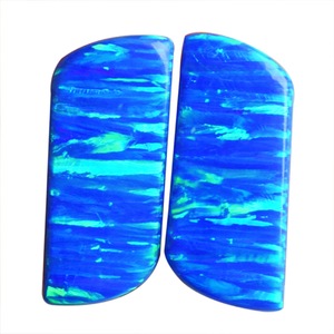 2026 Fashionable Handmade Natural Fire <b>Opal</b> Cabochon <b>Blue</b> Fancy Cut Loose Gemstones For Jewelry Making Pair With Loose Gemstones - Product Image 1