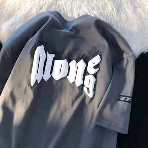 แฟชั่นผู้ชายล่าสุด เสื้อผ้าสั่งทำพิเศษ ผ้าฝ้าย 100% ระบายอากาศได้ดี ไม่เป็นขุย บริการ OEM พิมพ์ลายพัฟฟ์ เสื้อเปล่าคุณภาพสูง ทรงโอเวอร์ไซส์ - Product Image 1