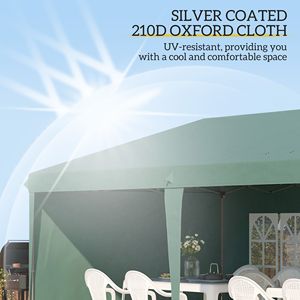 Tenda Pop-up Verde 3x6 Metri con 4 Pareti Laterali Rimovibili, Gazebo per Matrimoni ed Eventi con Borsa per il Trasporto - Product Image 6