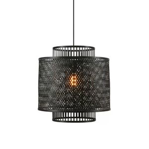 Premium Bamboo <b>Ceiling</b> <b>Light</b> Vintage Inspired Woven Lamp for Indoor Space and Relaxing Atmosphere - Product Image 1