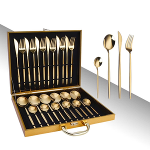 Flatware <b>Sets</b> Brass Spoon <b>Dinner</b> Party Catering Serving Spoons 24 Pieces Mirror Polished With <b>Black</b> Box - Product Image 6