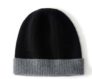 Customizable <b>Wool</b> Rib Knit Two Tone Cuffed Beanie Soft Warm Stretch Winter Hat Custom Logo Factory Price Wholesale - Product Image 3