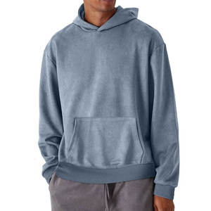 Sweat-shirt à capuche uni pour homme, coupe classique, en molleton de coton, décontracté, avec poche avant, pour l'automne - Product Image 4