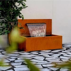 Fontaine d'eau moderne en acier Corten pour l'aménagement paysager extérieur - Product Image 4