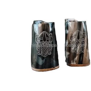Chope en corne de Viking authentique fabriquée à la main pour la bière artisanale Mead Wine Polished Technique-Natural Crafts - Product Image 1