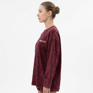 Camisetas Personalizadas al por Mayor para Mujer, Camisetas Extra Grandes de Algodón Grueso con Lavado Ácido, Camisetas Vintage con Diseño Gráfico Personalizado - Product Image 3
