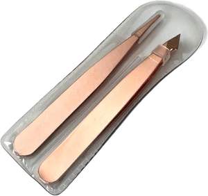 Pinzas para Cejas de Acero Inoxidable DANTRIC IMPLANTS, Punta Puntiaguda, Herramienta de Maquillaje de Precisión, Reutilizables, Estilo Clásico - Product Image 1