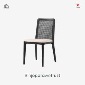 Silla de Comedor Yuki Simple de Madera de Teca y Ratán con Asiento Tapizado para Cafetería, Restaurante, Hotel, Venta al por Mayor en Indonesia - Product Image 2