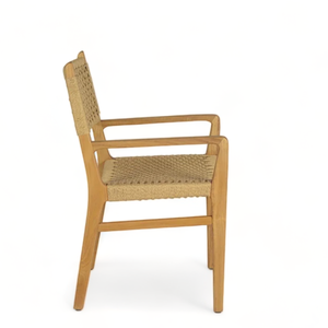 Modern Patio Garden <b>Chair</b> Teak Wood Skeleton UV Protected Rope Seat Durable Outdoor Hospitality Use - Product Image 3