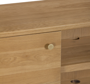 Luxury Mid-Century Natural Finish Solid Teak Wood <b>TV</b> <b>Stand</b> Component Cabinet Wholesale Retro Credenza Media Console - Product Image 6