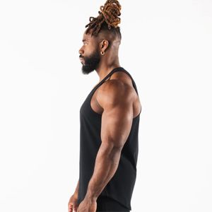Débardeur d'entraînement uni en V pour homme, débardeur de sport ample pour homme, débardeur de musculation personnalisé pour homme - Product Image 3
