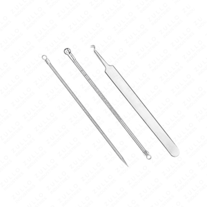 Kit d'extraction des points noirs et de l'acné en acier inoxydable à double extrémité, outils professionnels de nettoyage des pores pour les soins de la peau du visage - Product Image 6
