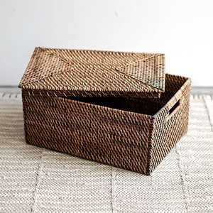 Cajas de almacenamiento de ratán trenzadas a mano al por mayor, excelentes precios, contenedores naturales con tapa. - Product Image 6