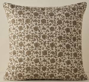 Funda De Almohada India hecha a mano con estampado de bloque de mano de color Beige con flores de nuevo diseño, funda de sofá de algodón, Fundas de cojín - Product Image 4