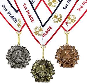 1st 2nd 3rd Place Ten Star Award Medals with Neck Ribbon for Winners Competitions - Product Image 2