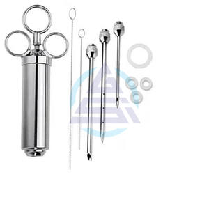 Kit de jeringa inyectora de carne de acero inoxidable para salsas y condimentos de pavo y barbacoa, con aguja para cocinar - Product Image 2