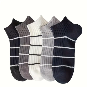Chaussettes habillées classiques en coton de haute qualité pour hommes, couleur unie, séchage rapide, avec logo sous le pied, pour gentlemen - Product Image 5