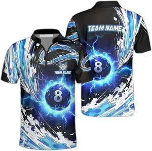 Maillots de sport personnalisés pour hommes, grande taille, pour billard et snooker, imprimés par sublimation, séchage rapide, respirants - Product Image 4