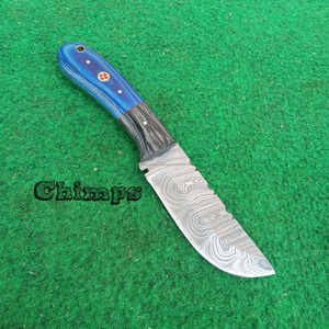 Cuchillo de Supervivencia para Camping y Caza, con Mango de Madera Pakka, Hoja de Acero Damasco Hecha a Mano, Grado Industrial, Garantía de 3 Años - Product Image 3