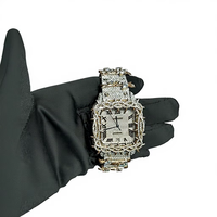 Montre-bracelet analogique à quartz pour homme, de luxe, moderne, en alliage d'acier inoxydable et verre, avec breloque tendance, mouvement MIYOTA, résistante à l'eau 3 ATM