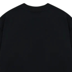 Camiseta Negra de Corte Holgado para Hombre, Manga Corta, Cuello Redondo, Algodón, Estilo Casual, Minimalista, Urbano, para el Verano, Uso Diario, Cómoda - Product Image 4