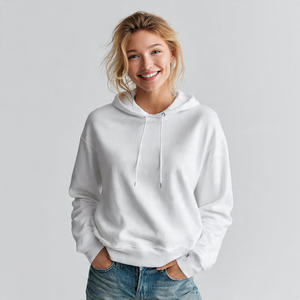 Hoodie OEM à épaules tombantes pour femme, style streetwear oversize, en coton et polyester, coupe ample, pour l'hiver - Product Image 4