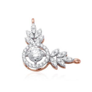 Colgante Mangalsutra Zota Jewel de oro real con diamante cultivado en laboratorio, corte redondo, para uso diario de mujeres, fabricado por comerciante de joyería. - Product Image 3