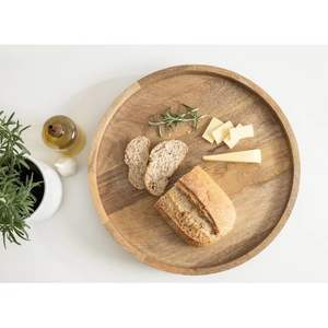 Sous-verre rond artisanal en bois d'olivier de style indien pour servir du café et du thé, décoration de table pour la maison, le restaurant, le bar, plateau de service - Product Image 1