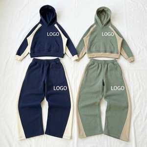 Wholesale Custom 460gsm <b>Winter</b> Printed Solid Hoodies Regular Fit Sweatpants Set Heavyweight 100% Cotton Quick Dry Tracksuit - Product Image 3